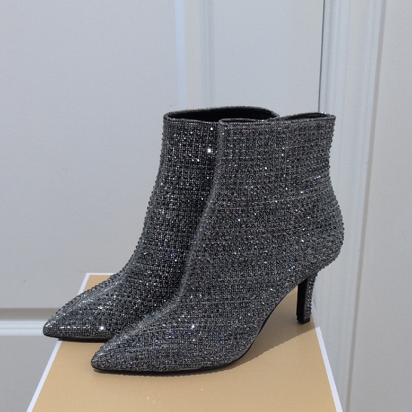 Michael Kors Shoes - NWT Michael Kors Sparkling Katerina Silver Ankle Booties